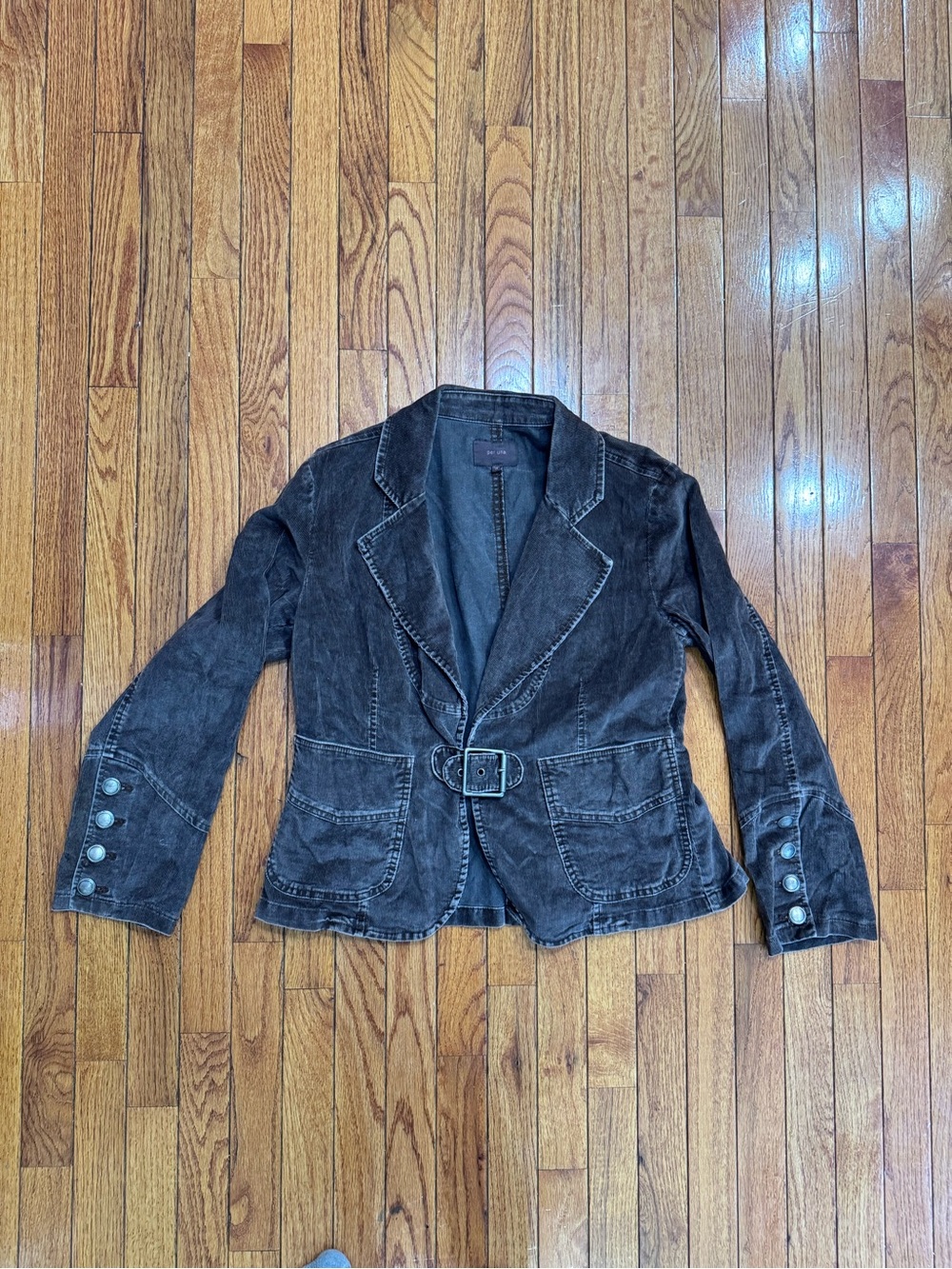 per una Brown Belted Corduroy Academic Blazer - UK18